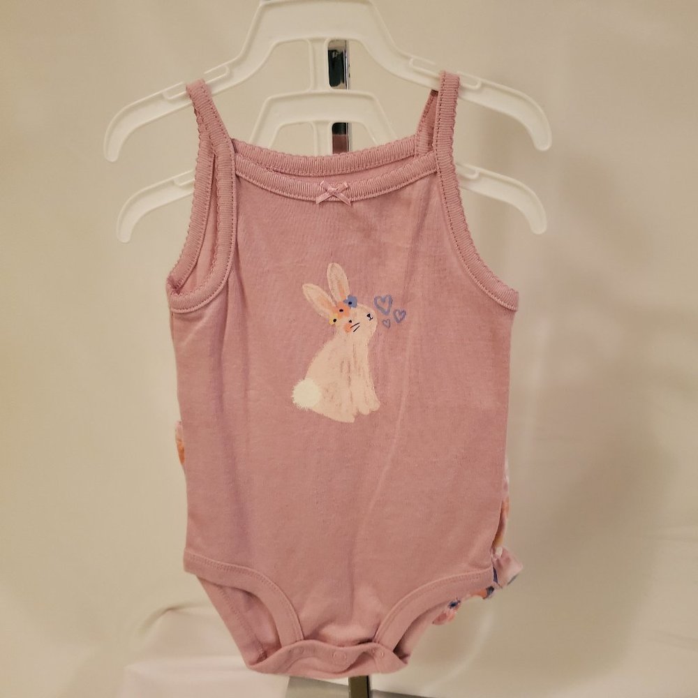Onesie (Bunny) + Matching Flowered shorts, 6-Months (Carter's)